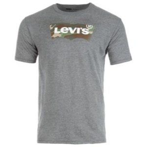 Levi's Mens Camo Batwing Logo Print T-Shirt, Bennet Camo Graphite, XXL, NWT